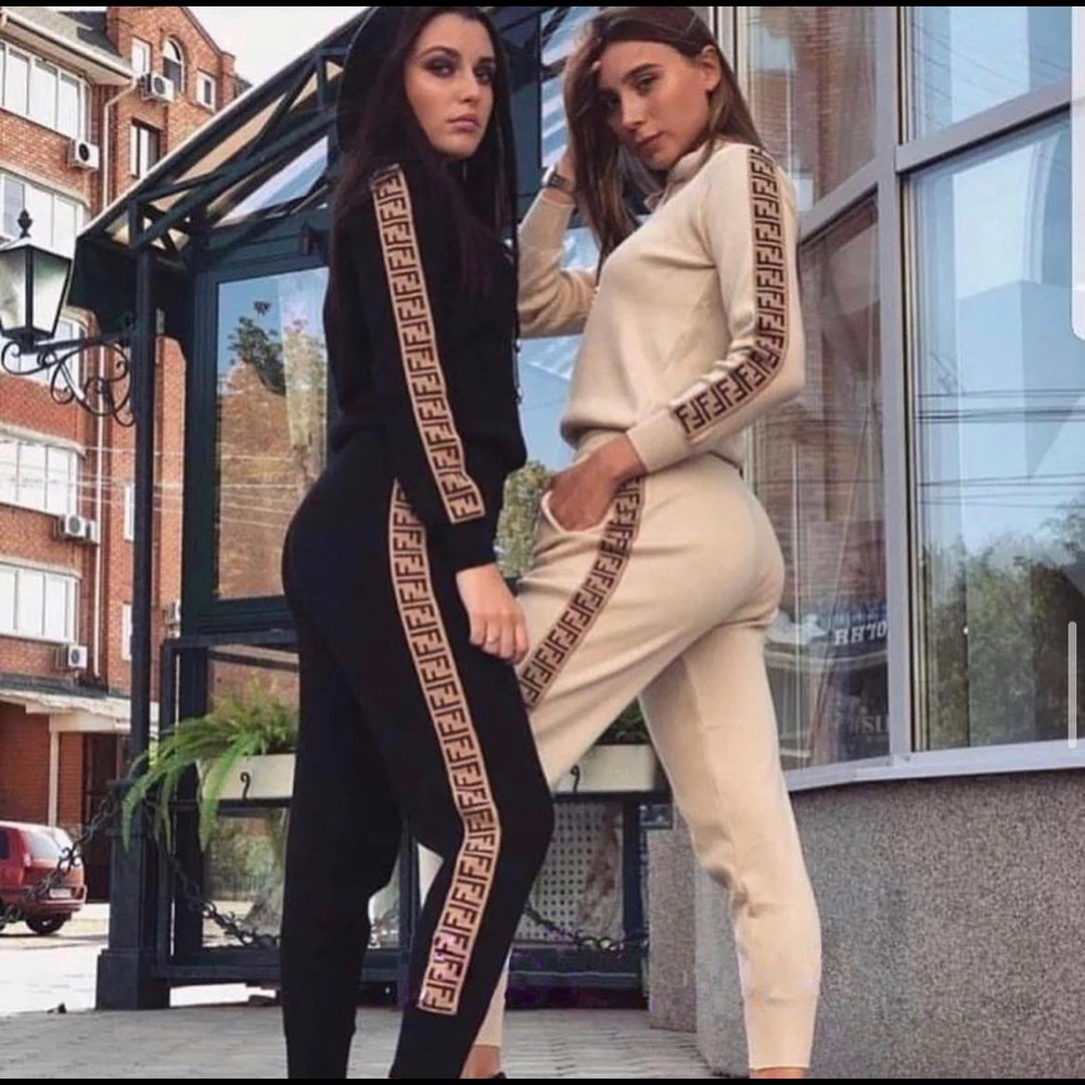 Black fendi track suit